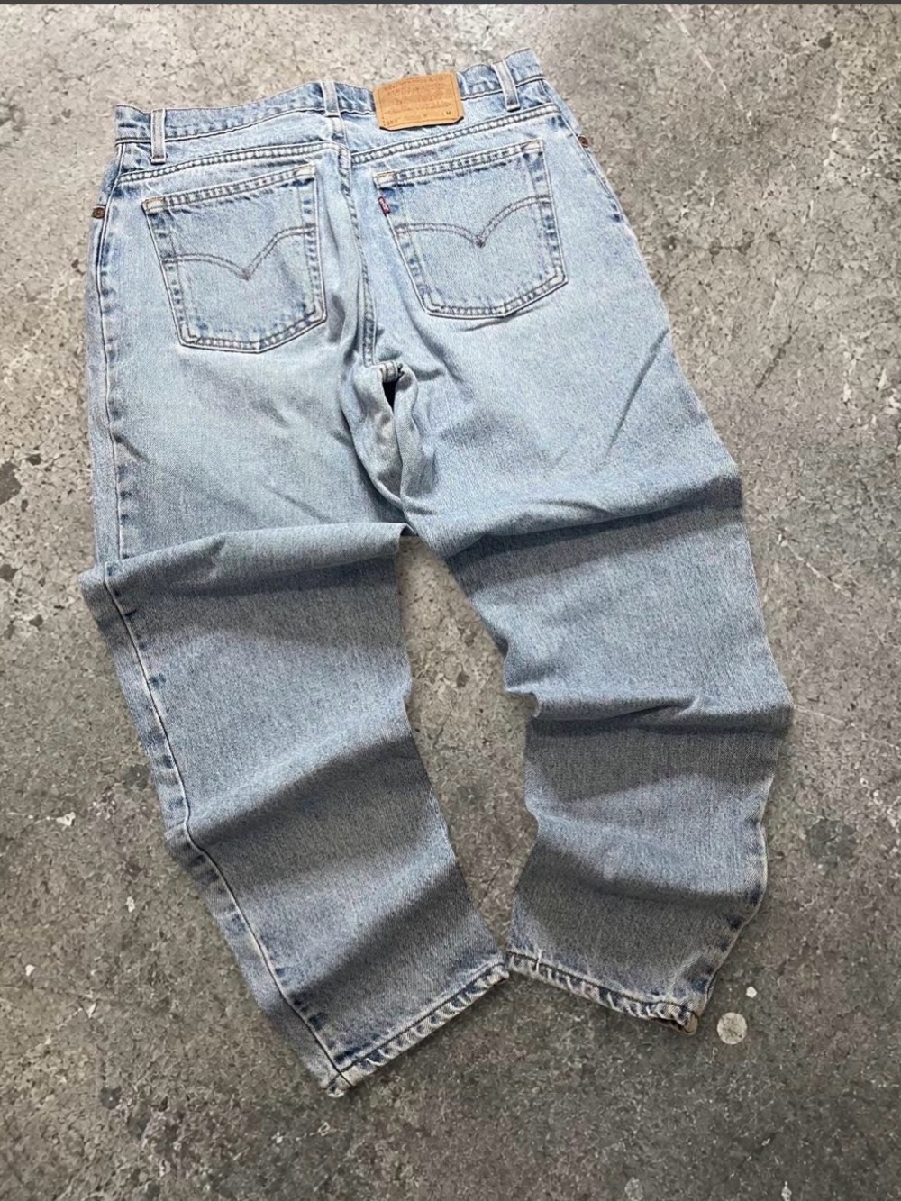 Vintage Levi's 551 Light Blue Wash Relaxed Fit Tapered Leg Women's Jeans Size 14
